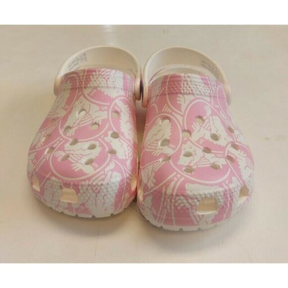 CROCS Classic Duke Print Clog Kids Size C12 Lightweight Slip On Shoes Kids Pink - Picture 5 of 8